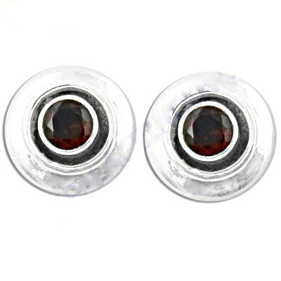 925 Silver Garnet Stud Earrings for Women | Gemstone Jewelry