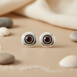 将图像加载到图库查看器中， 925 Silver Garnet Stud Earrings for Women | Gemstone Jewelry
