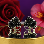 Load image into Gallery viewer, 925 Sterling Silver Black Onyx Stud Earrings for Women
