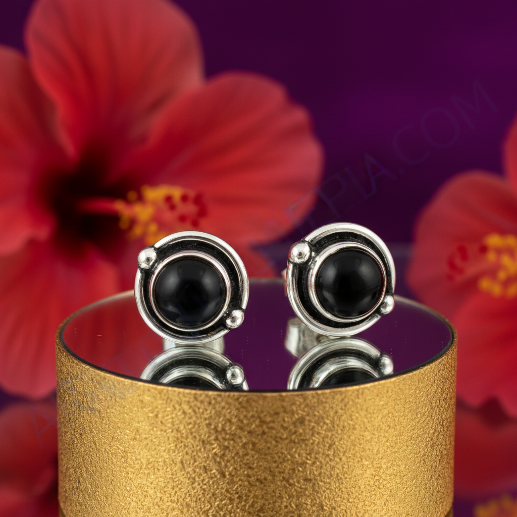 Pendientes de plata 925 con ónix negro para mujer | Joyería con piedras preciosas