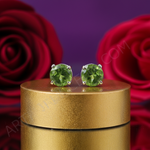 Load image into Gallery viewer, Silver Peridot Stud Earrings for Women | Green Gemstone Jewelry
