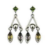 Load image into Gallery viewer, 925 Silver Peridot &amp; Amethyst Drop Earrings | Women's Jewelry
