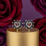 Load image into Gallery viewer, Silver Sapphire Heart Stud Earrings | Women&#39;s Jewelry Gift
