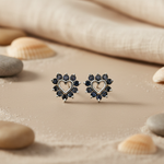 将图像加载到图库查看器中， Silver Sapphire Heart Stud Earrings | Women's Jewelry Gift
