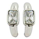 将图像加载到图库查看器中， Silver Cubic Zirconia Hoop Earrings | Women's Daily Wear
