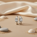将图像加载到图库查看器中， Silver Cubic Zirconia Hoop Earrings | Women's Daily Wear
