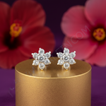 Load image into Gallery viewer, Pendientes de plata con forma de flor | Circonita cúbica | Joyería para mujer
