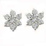 将图像加载到图库查看器中， Silver Flower Stud Earrings | Cubic Zirconia | Women's Jewelry
