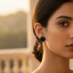 Load image into Gallery viewer, Silver Black Onyx Stud Earrings for Women | Daily Wear Jewelry
