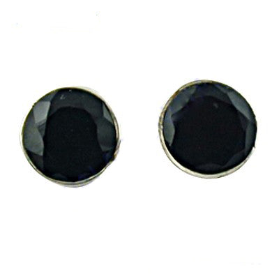 Silver black onyx stud earrings for women | daily wear jewelry