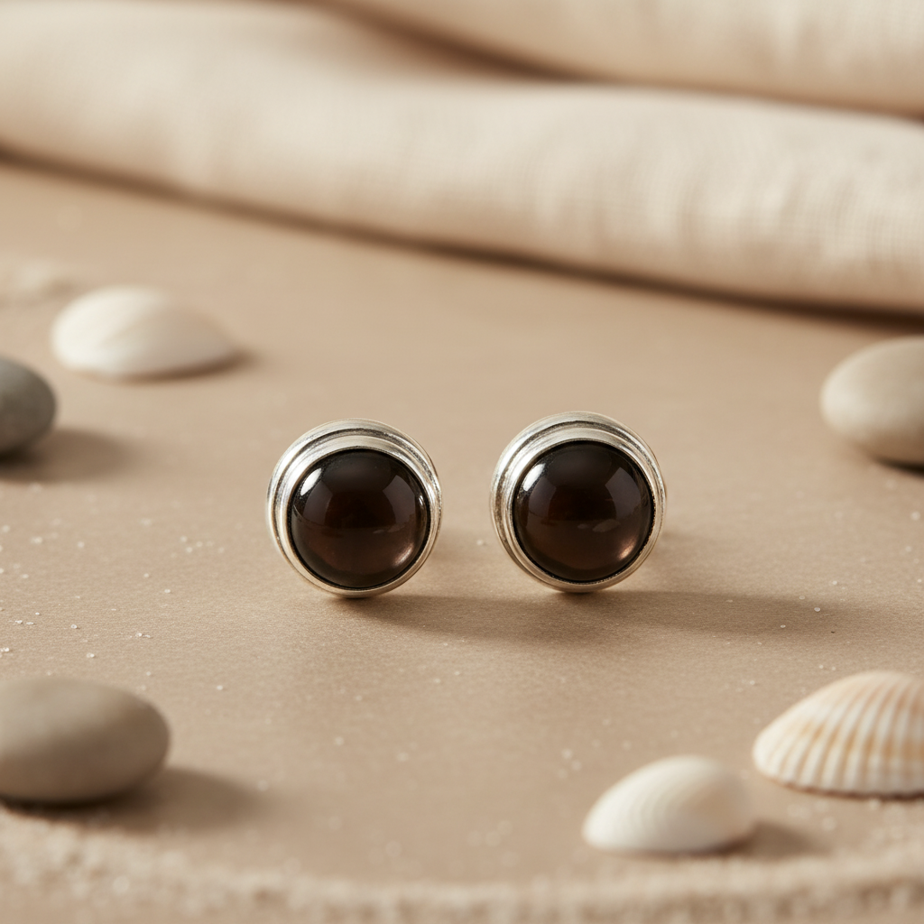 925 Silver Black Pearl Stud Earrings | For Women | Gift