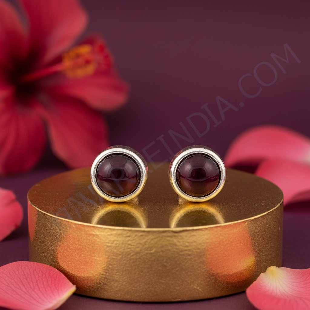 Pendientes de plata 925 con granate para mujer | Joyería con piedras preciosas