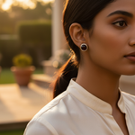 Load image into Gallery viewer, 925 Silver Garnet Stud Earrings for Women | Gemstone Jewelry
