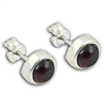 Load image into Gallery viewer, 925 Silver Garnet Stud Earrings for Women | Gemstone Jewelry
