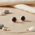 将图像加载到图库查看器中， 925 Silver Garnet Stud Earrings for Women | Gemstone Jewelry
