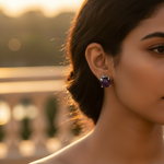 Load image into Gallery viewer, 925 Silver Purple Gemstone Stud Earrings for Women
