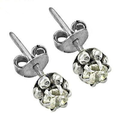 925 silver stud earrings | round gemstone studs for women