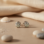 Load image into Gallery viewer, 925 Silver Stud Earrings | Round Gemstone Studs for Women
