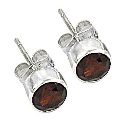925 Silver Garnet Stud Earrings for Women | Gemstone Jewelry