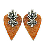 Load image into Gallery viewer, Silver Statement Earrings with Stone | Women's Jewelry Gift
