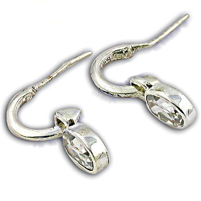 925 silver cubic zirconia hook earrings for women