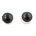 Load image into Gallery viewer, Silver Stud Earrings with Black Gemstone | Women's Jewelry Gift
