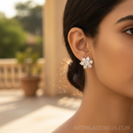 Load image into Gallery viewer, Diamond Flower Stud Earrings | Women&#39;s Fine Jewelry Gift
