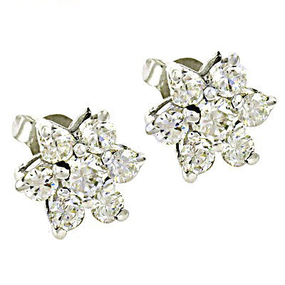 Diamond flower stud earrings | women's fine jewelry gift