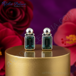 将图像加载到图库查看器中， 925纯银祖母绿切割耳环（女士款）| 宝石首饰
