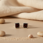 将图像加载到图库查看器中， 925 Silver Garnet Stud Earrings for Women | Gemstone Jewelry

