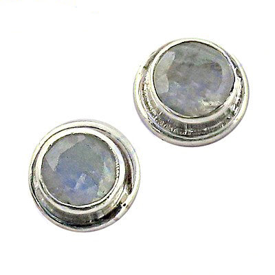 925 Silver Moonstone Stud Earrings for Women | Daily Wear