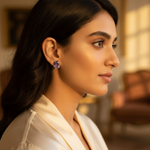 Load image into Gallery viewer, 925 Silver Amethyst Stud Earrings for Women | Daily Wear
