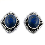 Load image into Gallery viewer, 925 Silver Blue Gemstone Stud Earrings | Women's Jewelry Gift
