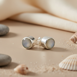 将图像加载到图库查看器中， 925 Silver Moonstone Stud Earrings for Women | Daily Wear

