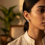 将图像加载到图库查看器中， 925 Silver Moonstone Stud Earrings for Women | Daily Wear
