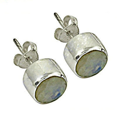 925 Silver Moonstone Stud Earrings for Women | Daily Wear