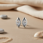 将图像加载到图库查看器中， Silver Marquise Crystal Stud Earrings | Women's Jewelry Gift
