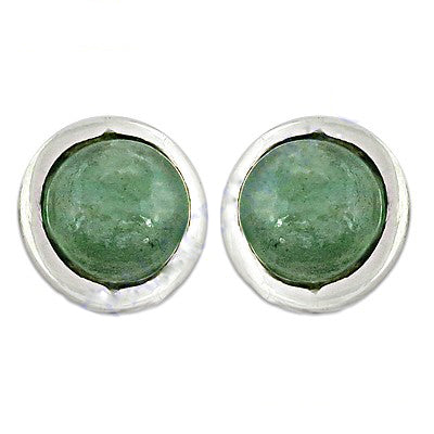 925 Silver Green Gemstone Stud Earrings | Women's Jewelry