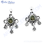 Load image into Gallery viewer, 925 sterling silver dangle earrings featuring smoky quartz gemstones, perfect for women&#39;s jewelry.
