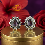 Load image into Gallery viewer, 925 Silver Amethyst Stud Earrings for Women | Gemstone Jewelry
