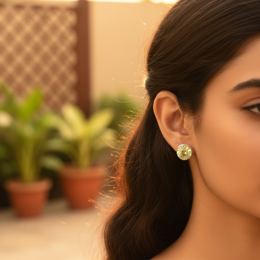 925 Silver Faceted Crystal Stud Earrings for Women | Gift