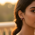 将图像加载到图库查看器中， Silver Garnet Stud Earrings for Women | Daily Wear Jewelry
