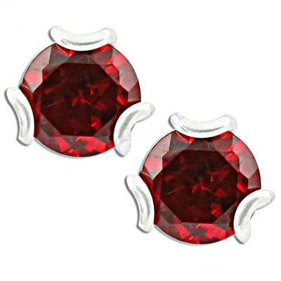 Silver garnet stud earrings for women | daily wear jewelry