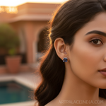 Load image into Gallery viewer, 925 Sterling Silver Sapphire Stud Earrings | Square Cut Gemstone
