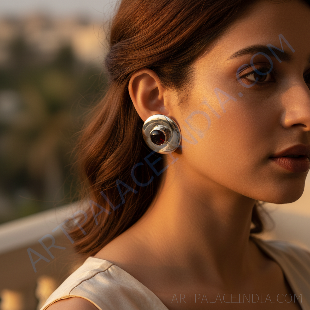 Pendientes de plata con granate | Regalo de joyería para mujer