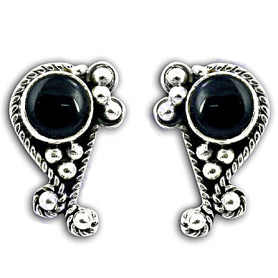 925 Silver Black Onyx Stud Earrings for Women | Daily Wear