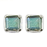 将图像加载到图库查看器中， 925 Silver Emerald Cut Stud Earrings | Green Gemstone Jewelry
