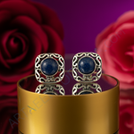 将图像加载到图库查看器中， 925纯银蓝色宝石耳钉，女士款 | 礼物
