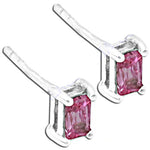 Load image into Gallery viewer, Silver Pink Gemstone Stud Earrings | Women's Jewelry Gift
