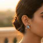 Load image into Gallery viewer, 925 Silver Moonstone Stud Earrings for Women | Daily Wear Gift
